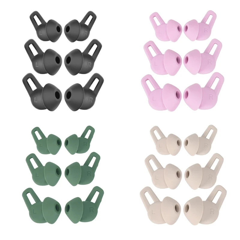 6Pcs Silicone Ear Bud Ear Tips Replacement For Huawei Freelace Pro Wire Earphones Earbuds Earpads Eartips Ear Gels