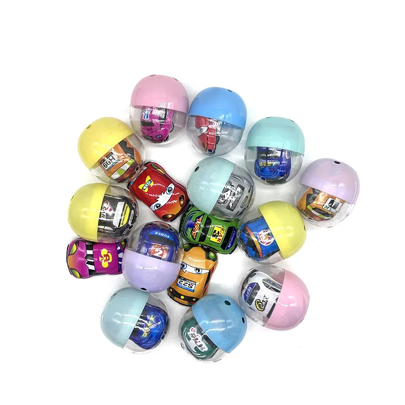 10PCS Novelty Funny Mixed Surprise Egg Capsule Egg Ball Model Doll Toy Boy Pull Back Car Toy Children's Gift Random Delivery