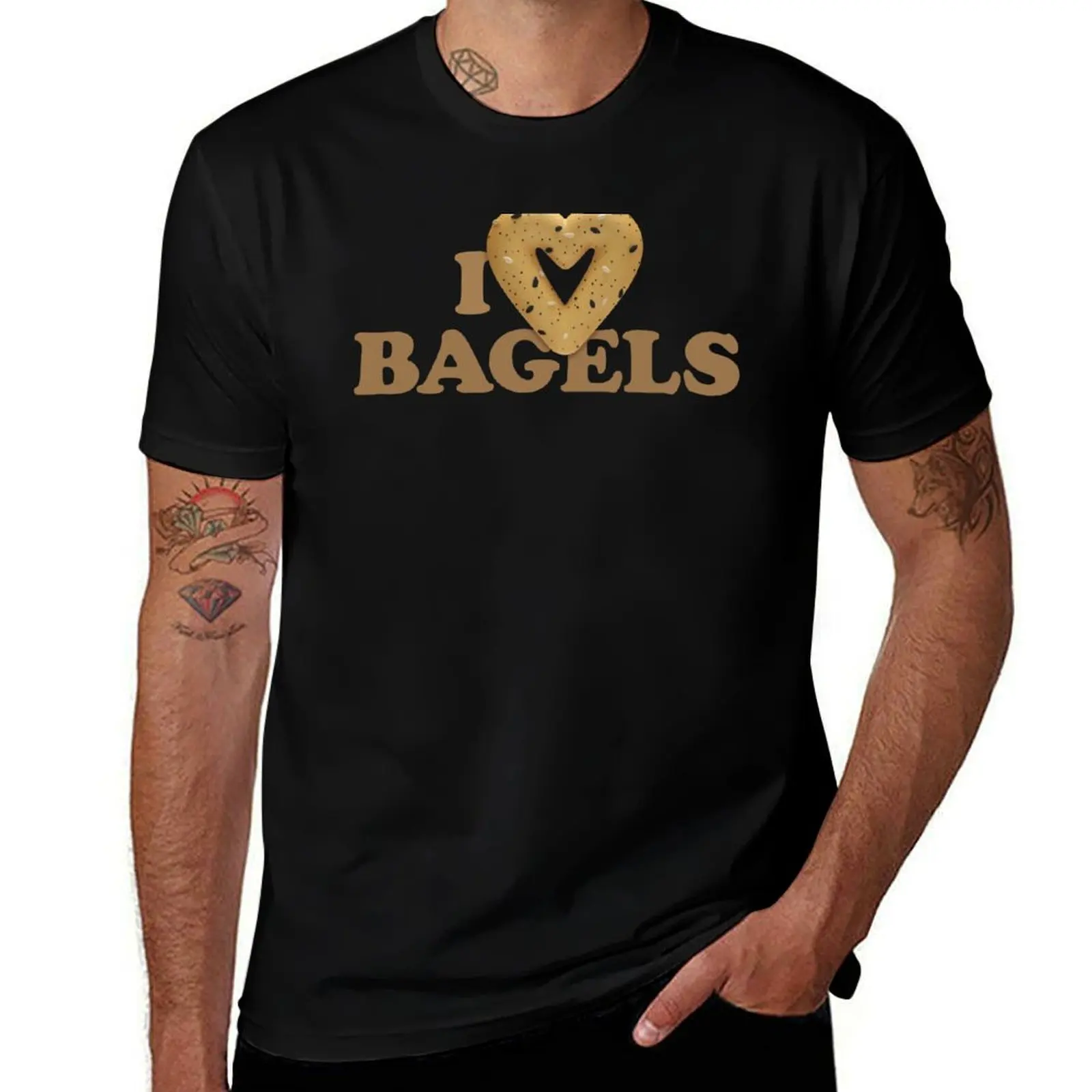 

I Love Bagels T-Shirt Anime t-shirt shirts graphic tees Man t-shirt anime tshirt black t shirts for men