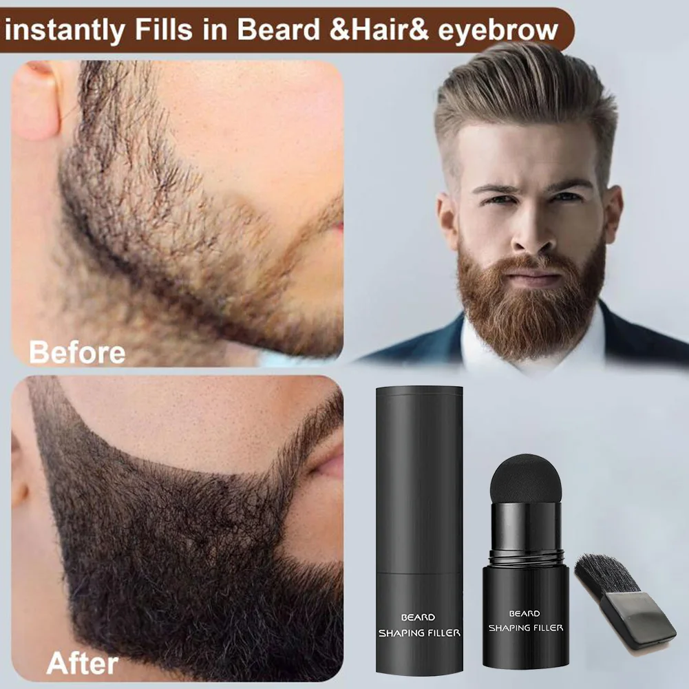 Palo de relleno de barba para hombres, sello de reparación, polvo de relleno de cabello, pluma para mejorar el cabello, lápiz de relleno de Color