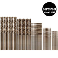 50Pcs Cobalt M35 HSS Metal Drill Bits High Speed Steel Twist Drill Bits Set Tool High Quality Hand Tool 1mm 1.5mm 2mm 2.5mm 3mm