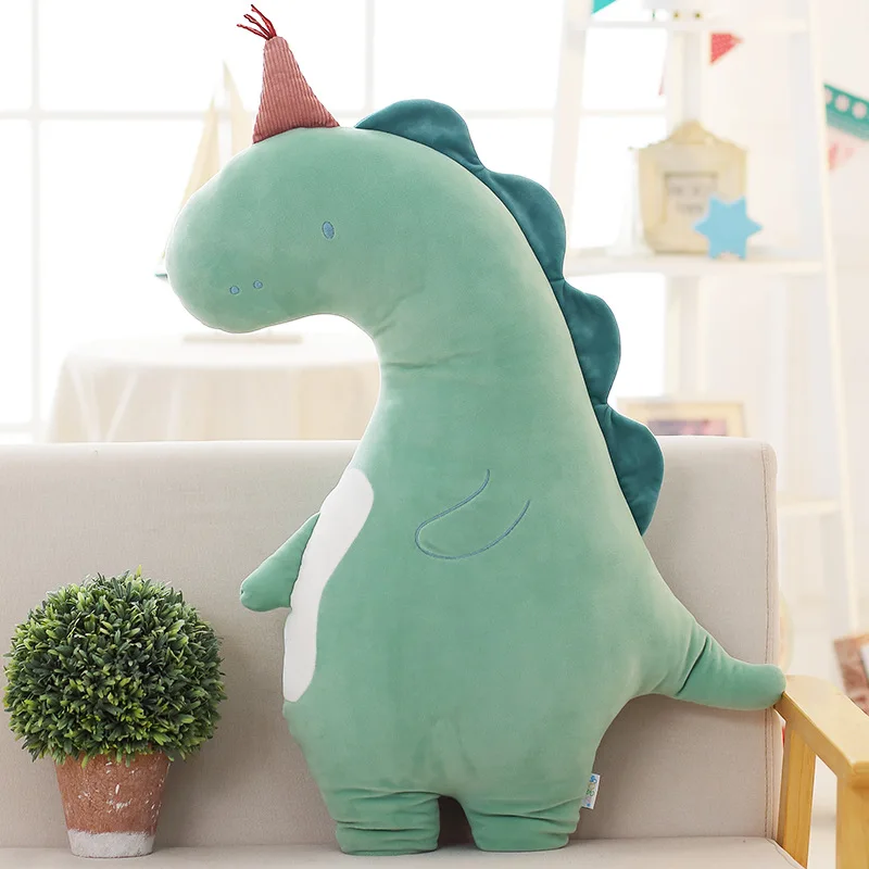 Unicorn Plush Stuffed Toys Cartoon Dinosaur Dolls Long Pillow Appease Baby Sleeping Boys Girls Unisex Kawaii Room Decor Presents