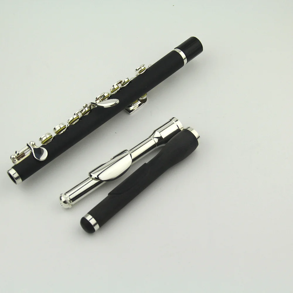 Flute Piccolo Cupronickel Silver Plated C Tone 16 Holes Piccolo 2 Mouthpiece Composite Woodpipe Body