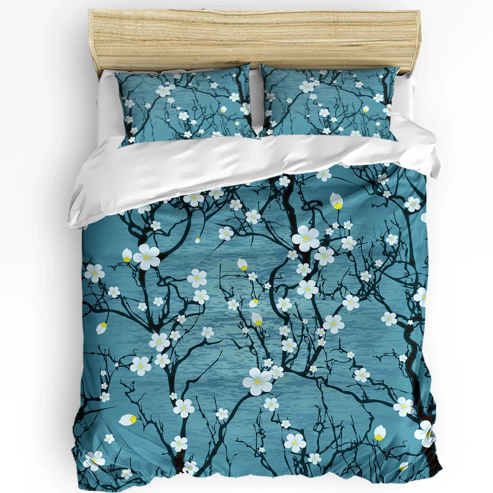 

Watercolor Sakura Pink Flower Duvet Cover Bed Bedding Set Home Textile Quilt Cover Pillowcases Bedroom Bedding Set No Sheet