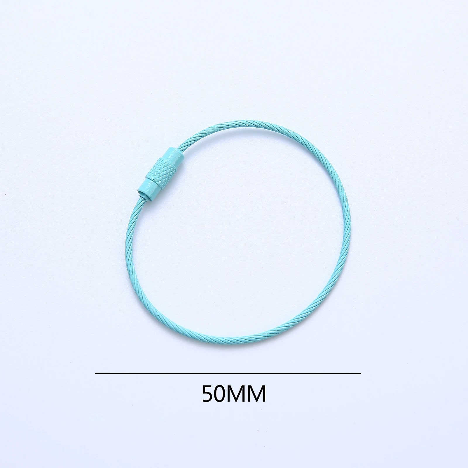 Colorful Stainless Steel Wire Keychain Ring, Outdoor Tool