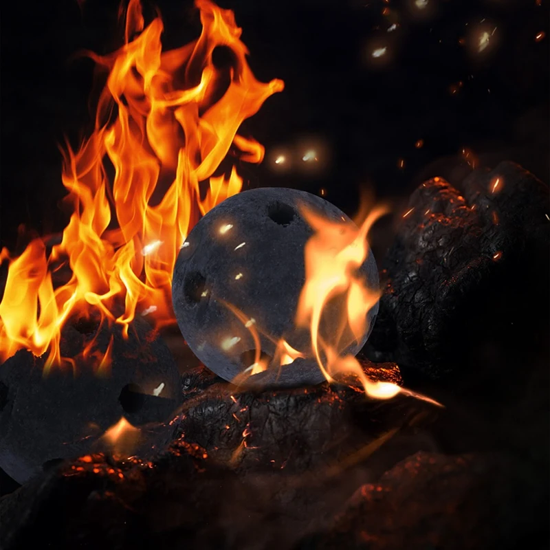 Bolas de fogo de cerâmica ocas quentes, conjunto de 15 pedras de fogo redondas definidas para poços de fogo internos e externos ou acessórios de lareiras
