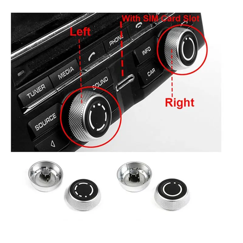Clear Air Conditioning Knob Console Audio Volume Radio Knob Cover Control Switch Button For Macan Panamera Cayenne Parts