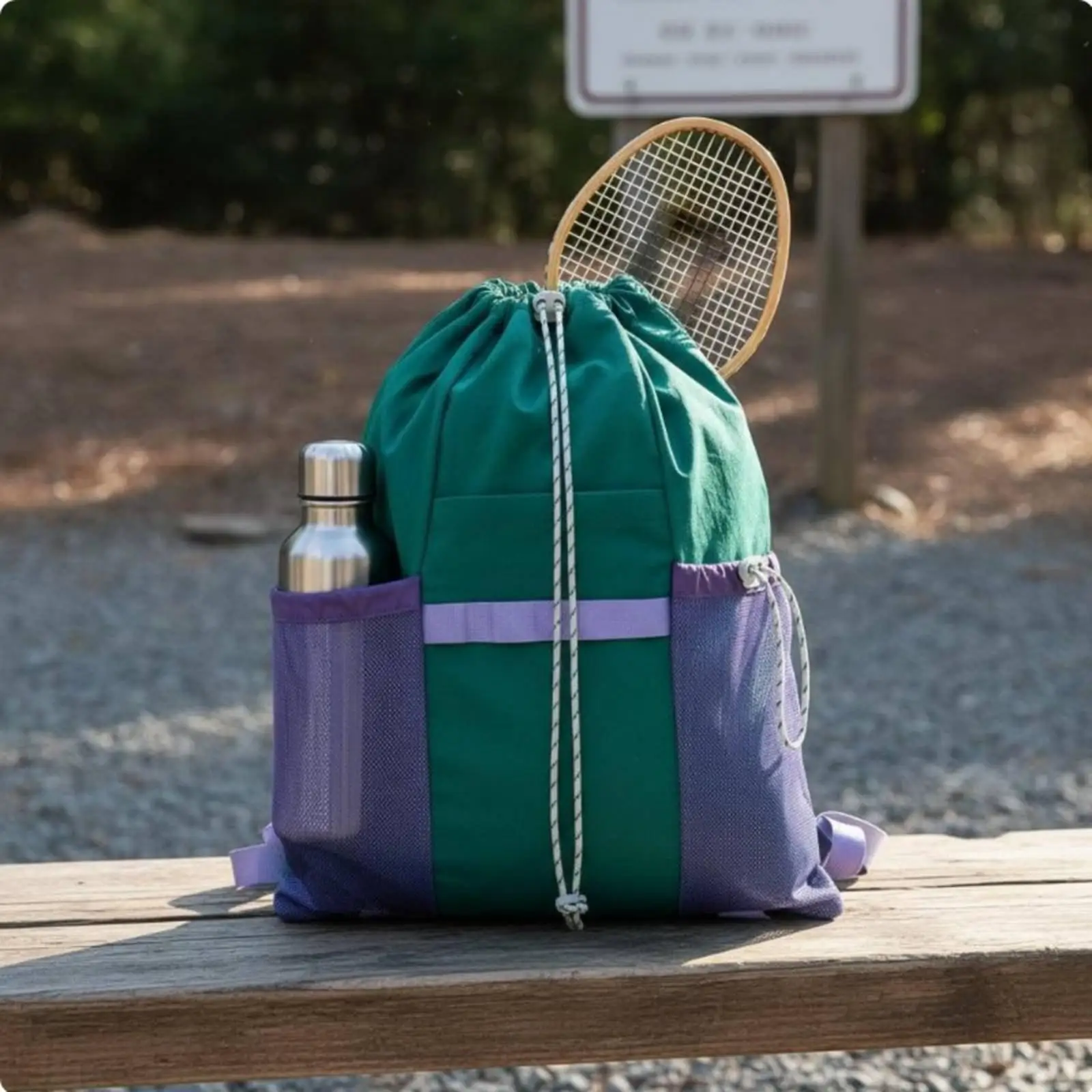Women Drawstring Pack Multi Functional Sports Bag Foldable Backpack for Outdoor Training and School