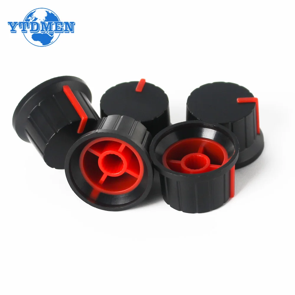 

10PCS Potentiometer Knob 24*15mm Flower-axis Volume Control Knobs Cap red for Encoder