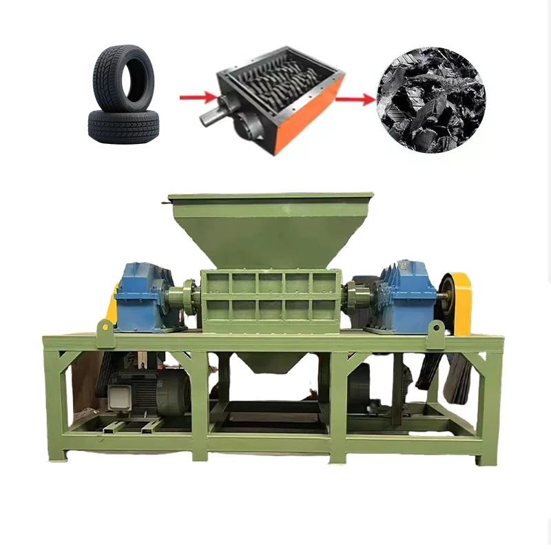 Tire Crusher Adjustable Speed Rubber Tyre Shredding Machine Industrial Environmental Protection Recycling Equipment Customized