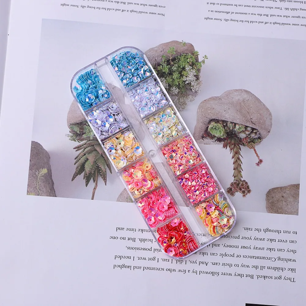 Nagelglitzer-Pailletten, 3D-Blumen-Herz, Nagelflocken-Design, holografische glitzernde Nagel-Pailletten für Frauen und Mädchen, Maniküre, DIY-Dekoration