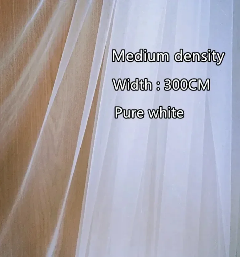 300cm Width High Quality Encryption Soft Mesh Fabric for Bridal Wedding Dress, Tulle Fabric, Widening, Wedding Scene Decoration