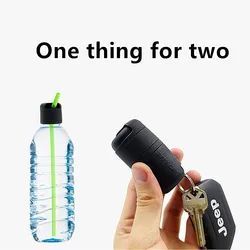 Portable Beverage Straw Standard Bottles Straw Reusable Straw with Built-in Twist Spill Proof Cap Germ-free Air-tight Leak-proof