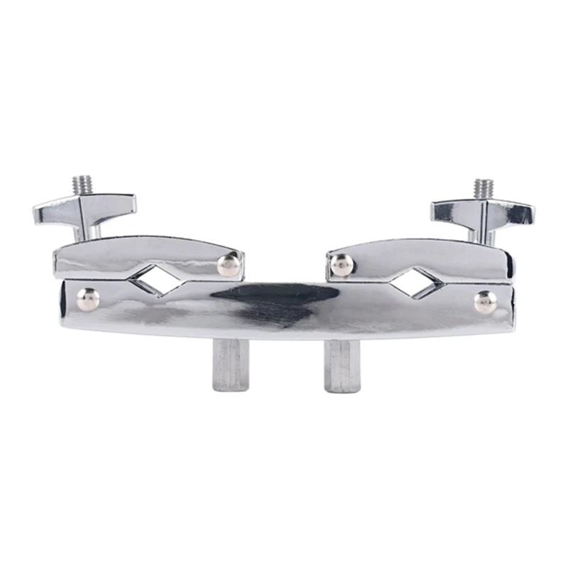 Drum Clamp 2 Hole Silver Multi Clamp Cymbal Stand Mount Holder for Drums Cymbals Cowbell Accessory