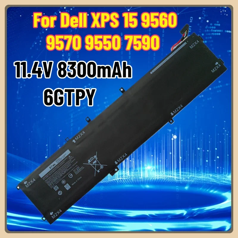 

6GTPY Laptop Battery for Dell XPS 15 9560 9570 9550 7590 Precision 5520 5530 Vostro 7500 i7-7700HQ 5D91C GPM03 4GVGH 1P6KD