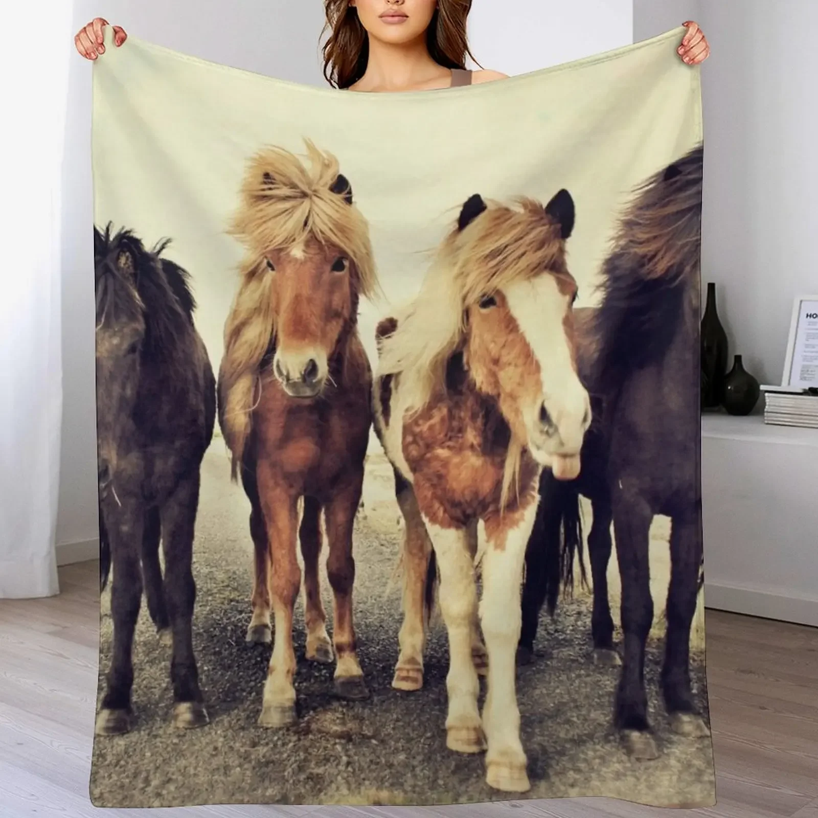 

Horses Throw Blanket Soft Hairys Softest Loose Blankets