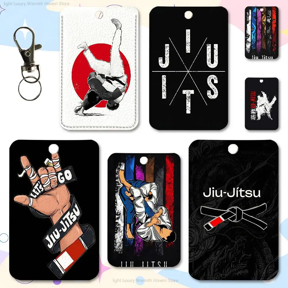 

B-Brazilian J-Jiu J-Jitsu BJJ Custom Access Card Case Leather Card Holder Transportation Card Case Gifts