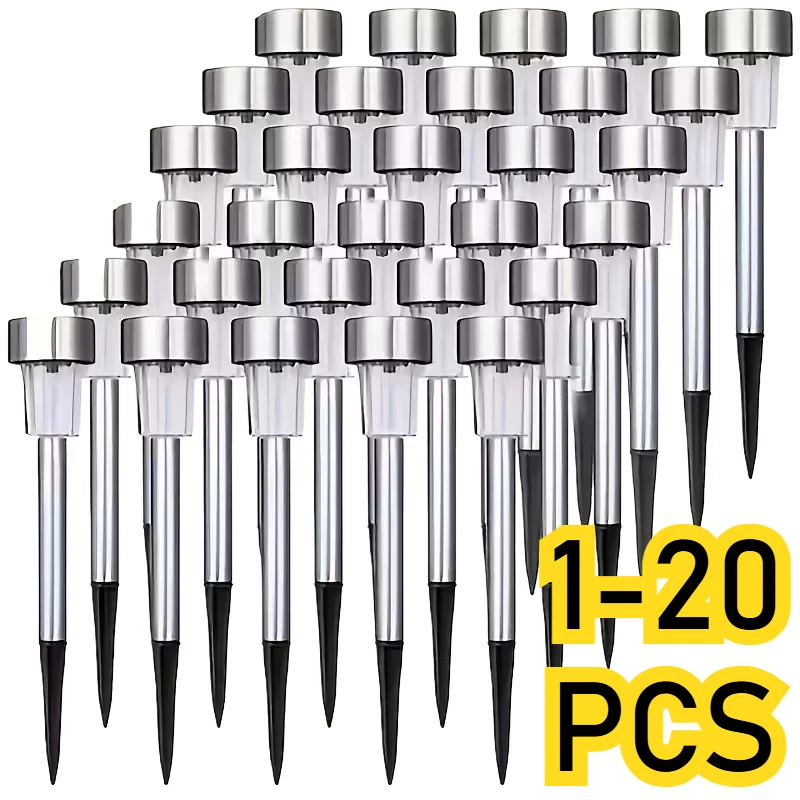 

1-20 шт. Солнечные садовые светильники, водонепроницаемые уличные светодиодные ландшафтные лампы для дорожек, патио, двора, декоративное освещение, аксессуары