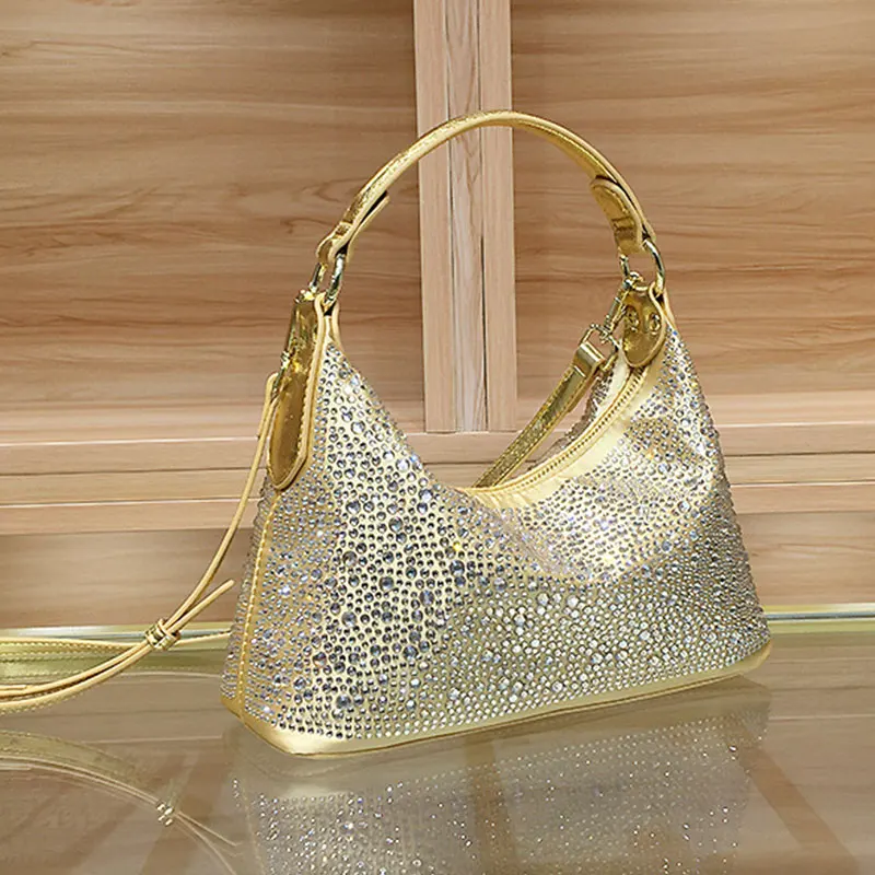 

Women Evening Bag 2025 New Shiny Rhinestone Women's Shoulder Bag Fashion Luxury Dinner Party Handbag Female Crossbody Bags