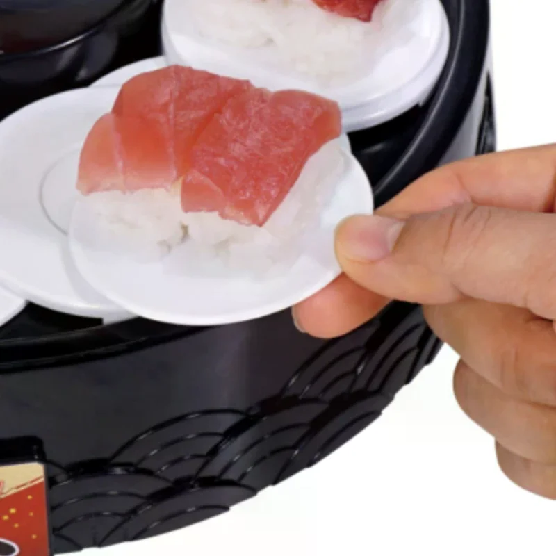 Conveyor Sushi Machine 360 Degree Automatic Rotating Cupcakes Macarons Turntable Display Stand Plates For Wedding Party Gifts