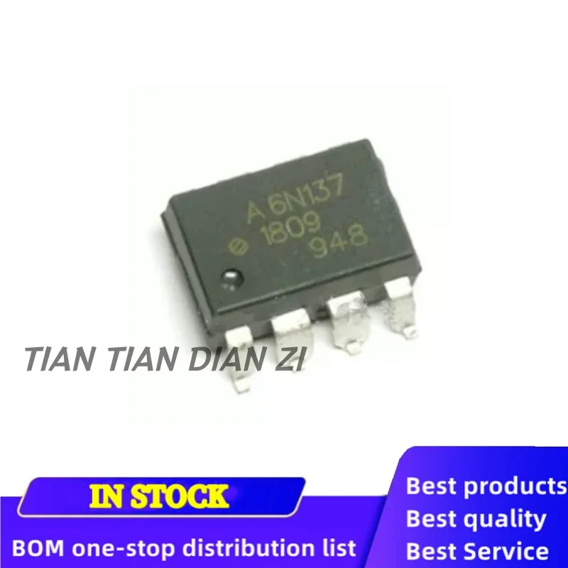10pcs/lot A6N137 HCPL-6N137 A6N137V 6N137 DIP8 ic chips in stock
