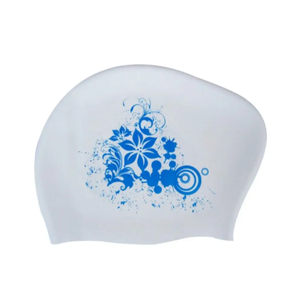 Bonnet de natation en silicone, grande taille, imperméable, chapeau de plongée, imprimé de fleurs, bonnet de piscine, protection des oreilles, vêtements de sport