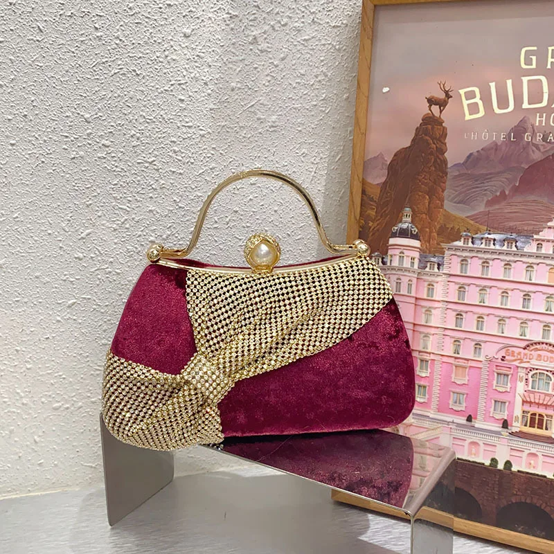 

Модная сумка для ужина, плиссированное платье с бантом, вечерние банкетные сумки, темпераментная бархатная сумка