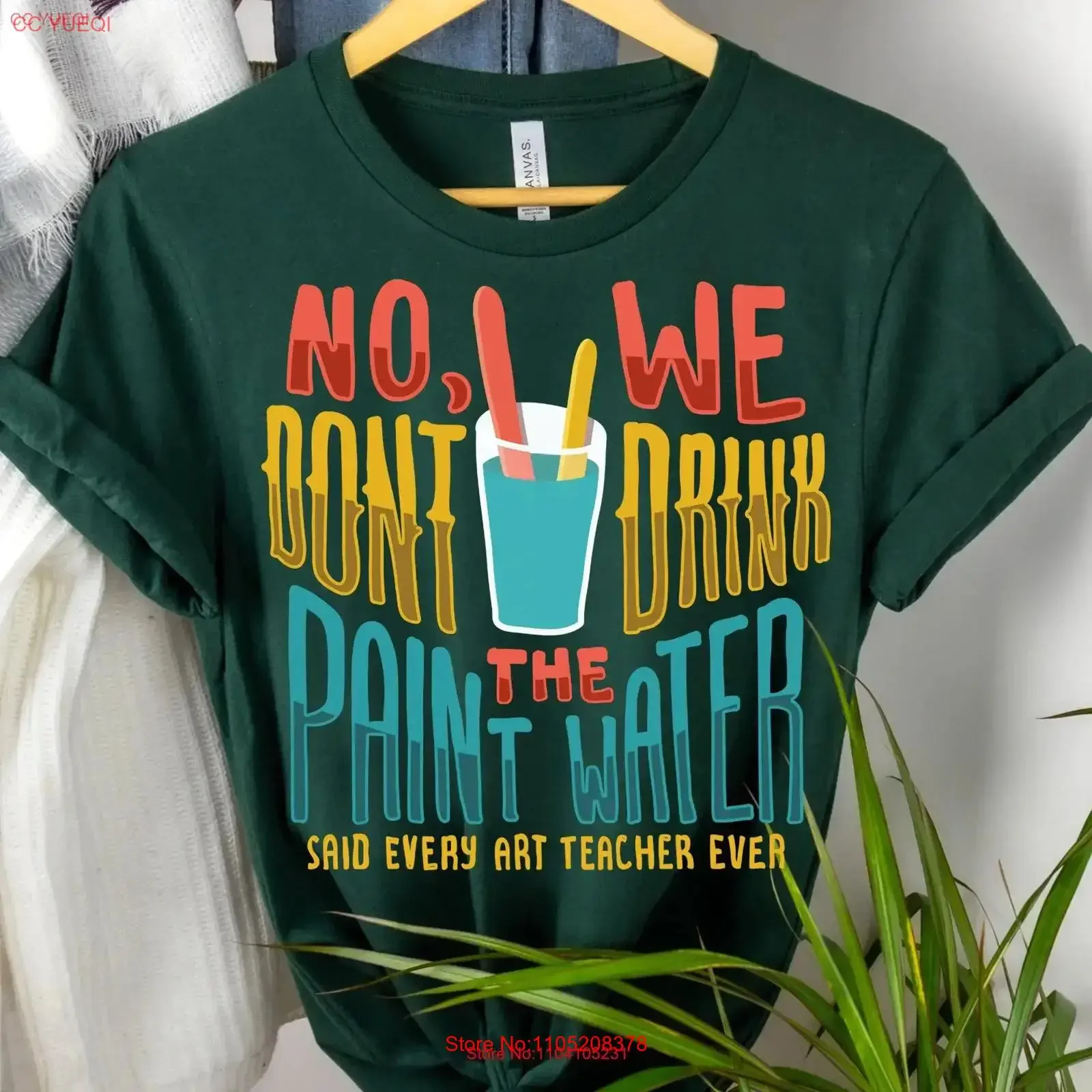 لا نحن لا نشرب اللوحة المياه الفن المعلم تي شيرت الرسام مضحك خمر غسلها قليلا أنيق عادية أوم تنفس #1