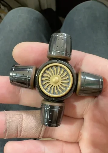 USED EDC MUYI air flow spatiotemporal airflow Zirconium&Brass fingertip gyroscope Decompression toys