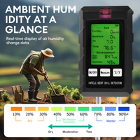 6 in 1 Digital Soil Tester Multifunctional Soil PH Detector Moisture Fertility pH Temperature Humidity Light Meter for Garden