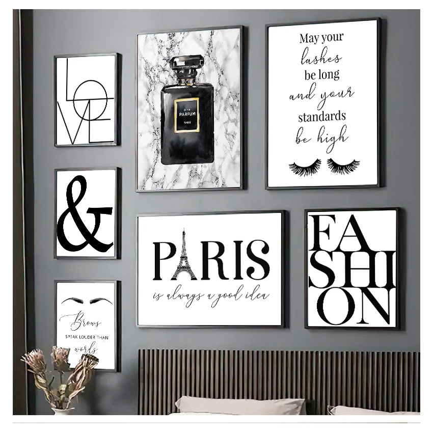 Fashion Posters Minimalist Print Painting Modern Decoration Paris Picture Living Room Decor Black and White Gallery Wall Art