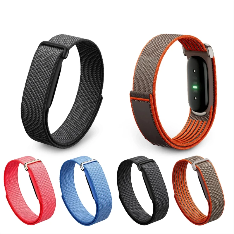 Nylon Braided Sports Watch Strap For Google Fitbit Air Velcro Bracelet Quick-dry Breathable Wrist Band Accessories