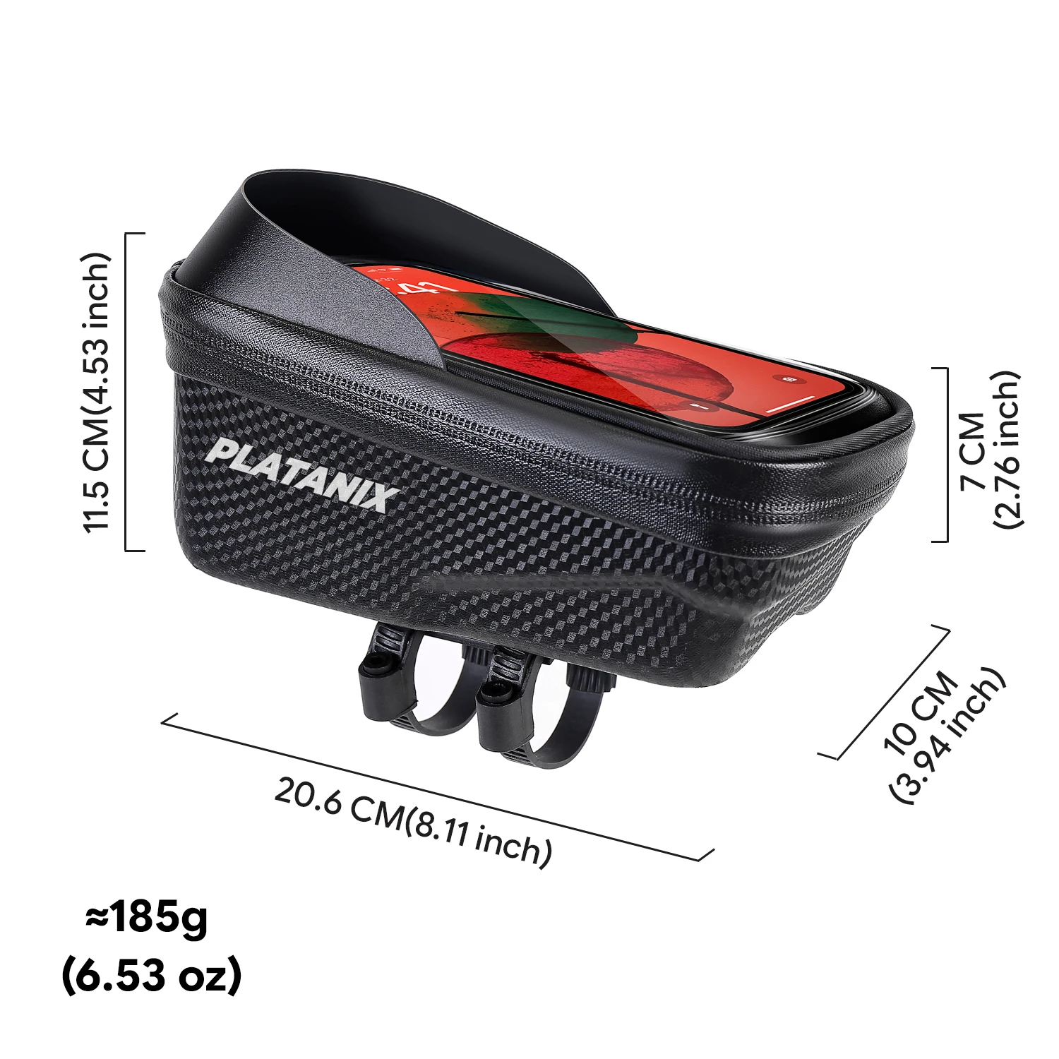 PLATANIX EVA Hard Shell Bike Top Tube Bag Quick Release Waterproof Frame Bag with Touch Screen Phone Case for MTB Road Bicycle