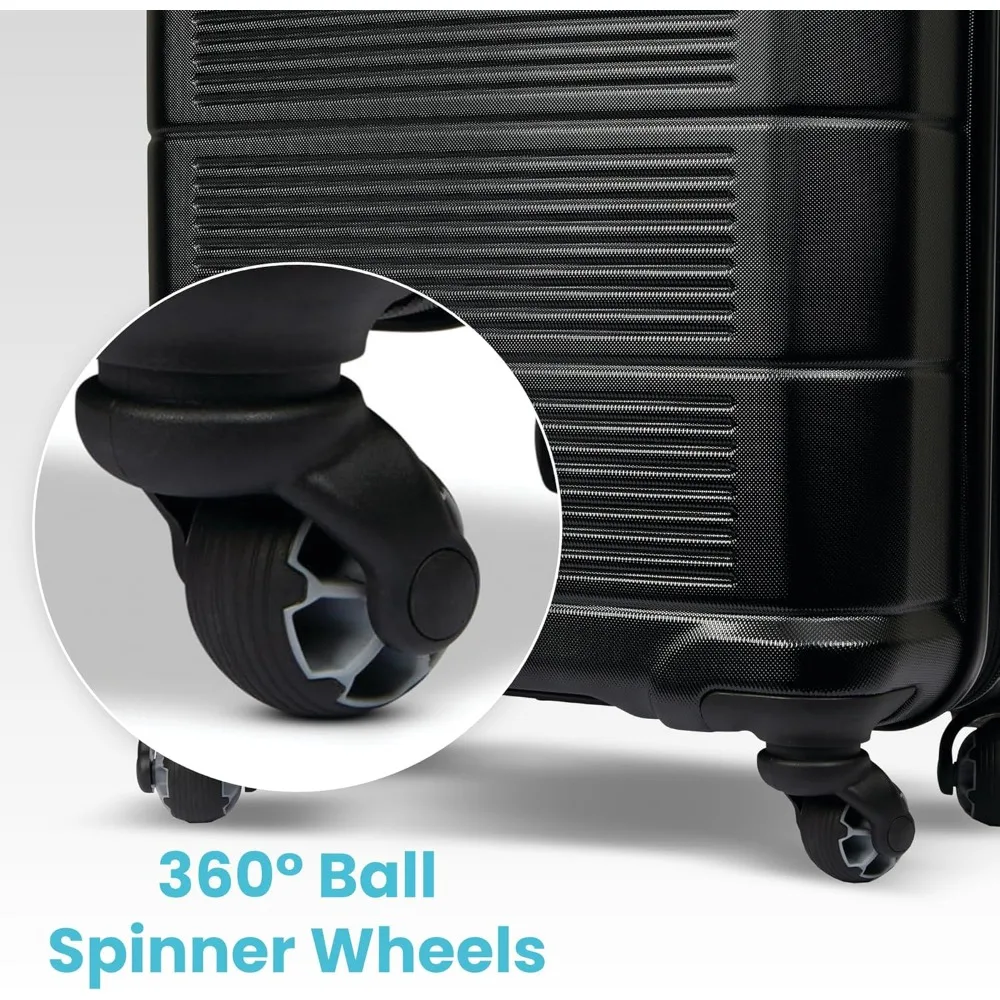 Expandable Hardside Carry-On Luggage with Spinner Wheels, Lightweight ABS Shell, Perfect for Short Trips & Business Travel