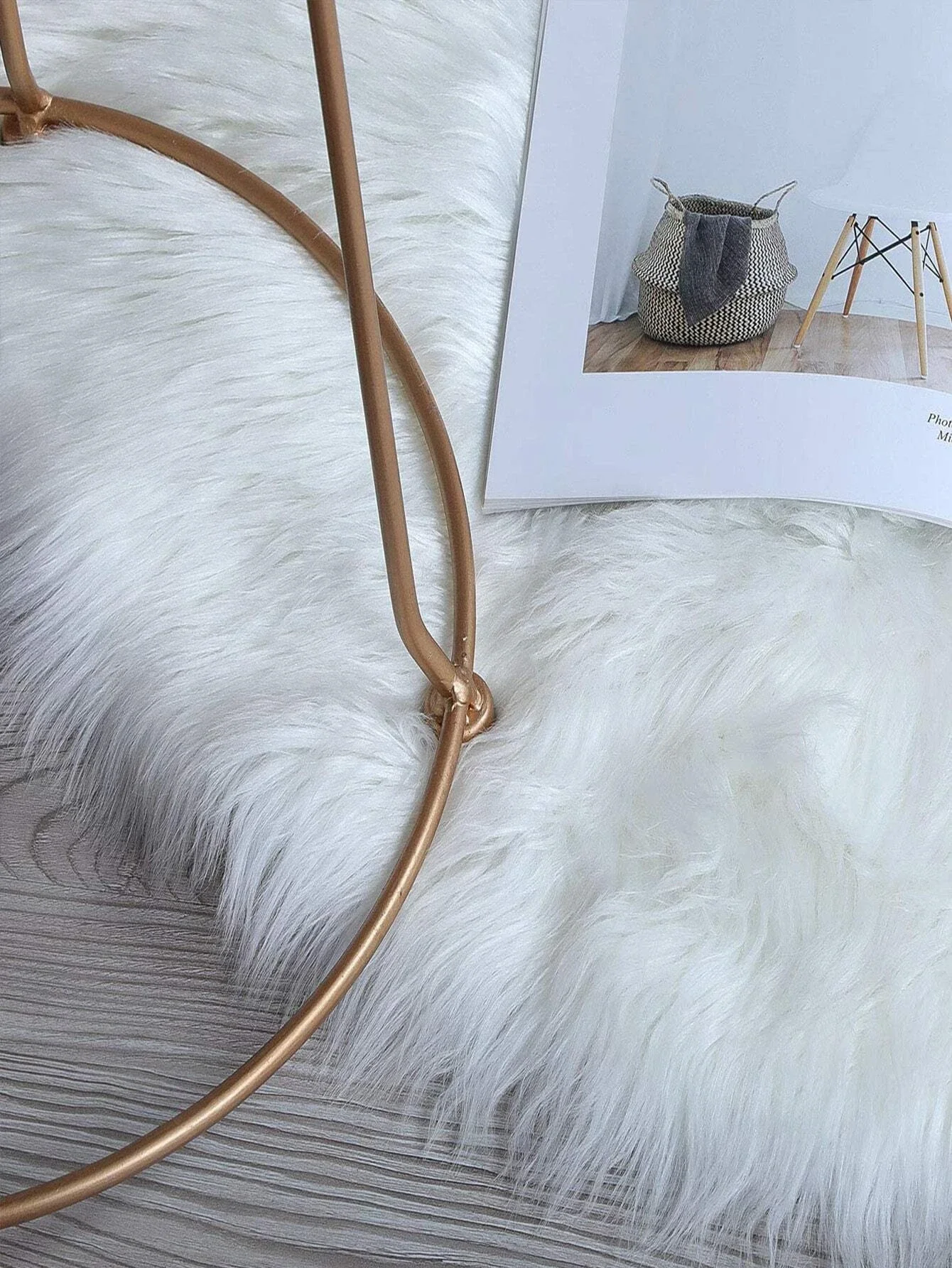 Solid Fluffy Rug, White Plush Warm Floor Mat For Living Room, Bedroom ,Room Decor