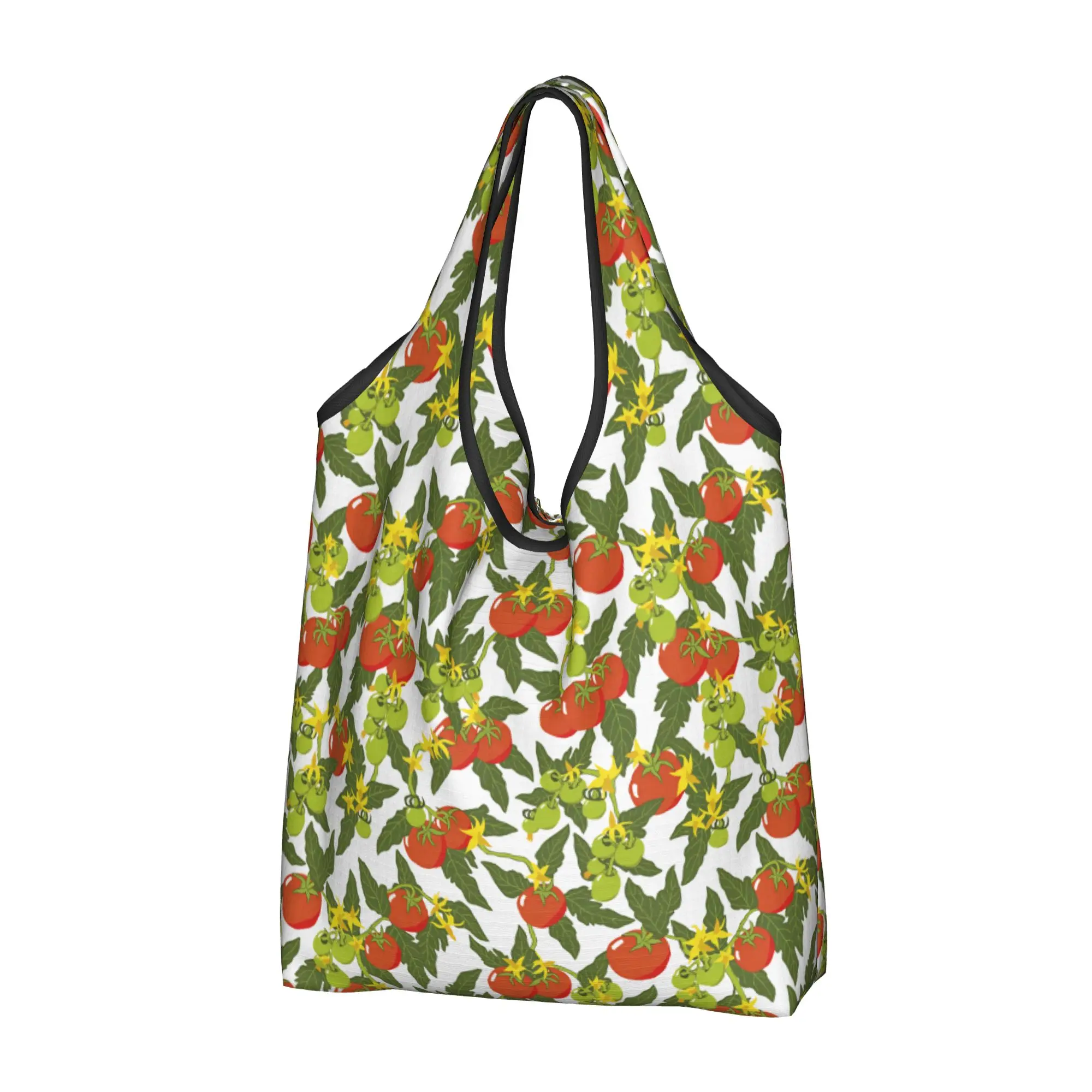 Cute Tomato Fruit or Vegetable in Cherry  Shopping Tote Bag Portable  Groceries Shoulder Shopper Bag