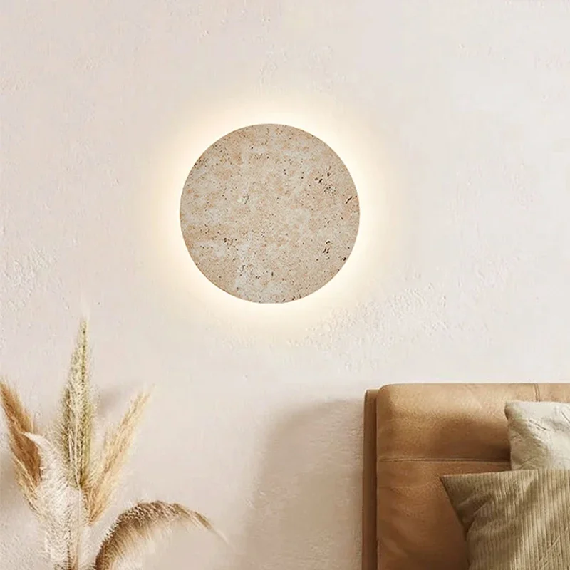 Natural Yellow Cave Stone Led Sconce Lamp Nordic Minimalist Wabi Sabi Home Decoration Living Room Bedside Corridor Wall Lights