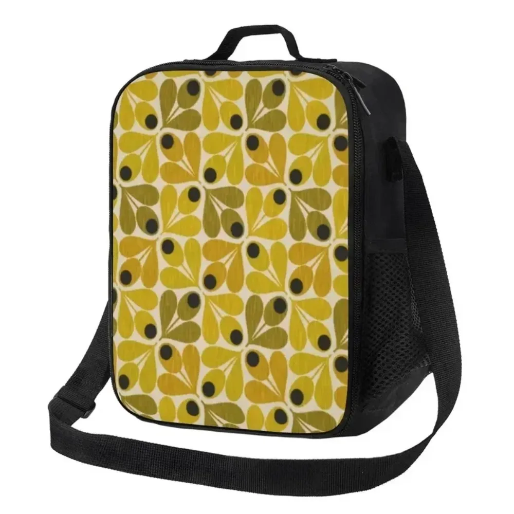 Abstract Acorn Orla Kiely Insulated Lunch Bag for Work School Scandinavian Flowers Leakproof Thermal Cooler Bento Box Children