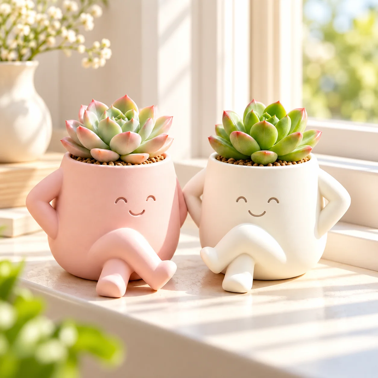 Mini Flower Pot 3D Printed Cut - Echeveria Succulent review and price