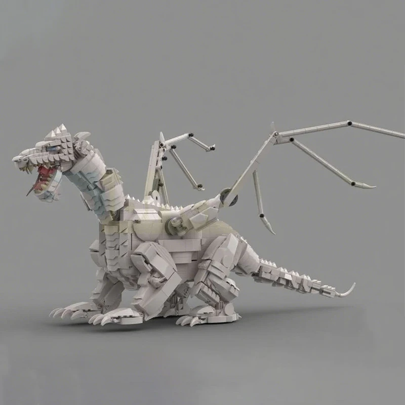 1780 ชิ้น MOC ปราสาทมังกรขาวแห่งความเย็น/น้ำแข็ง ตัวต่อบล็อกของขวัญคริสต์มาส รุ่นพิเศษสำหรับนักสะสม ออกแบบมาเพื่อการจัดแสดง