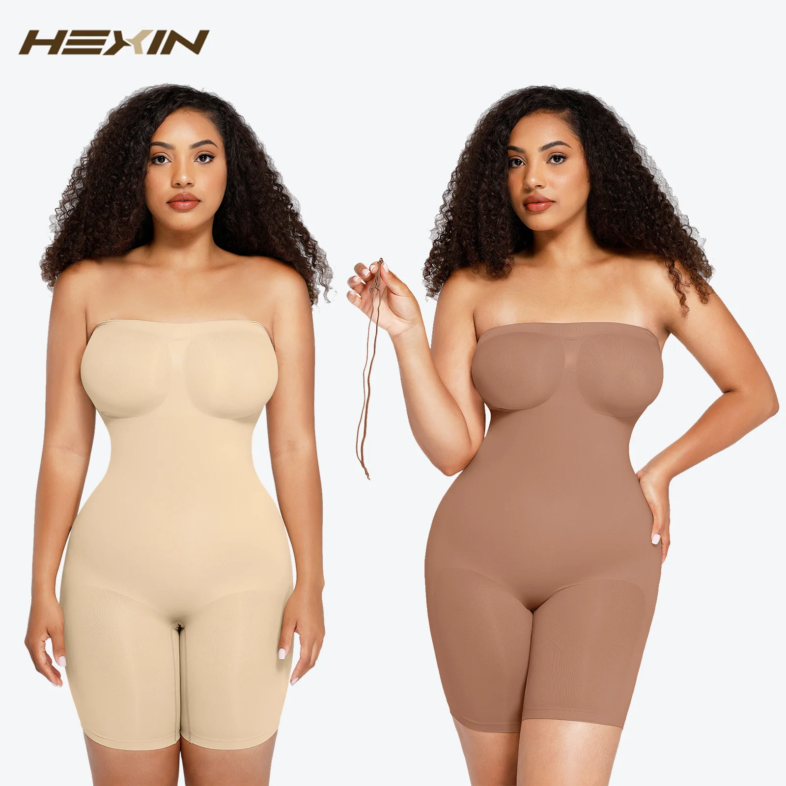 

Hexin Seamless Strapless Bodysuit Bodysuit Butt Lifter Shapewear Waist Trainer Body Shaper Snactch Waist Shapewear