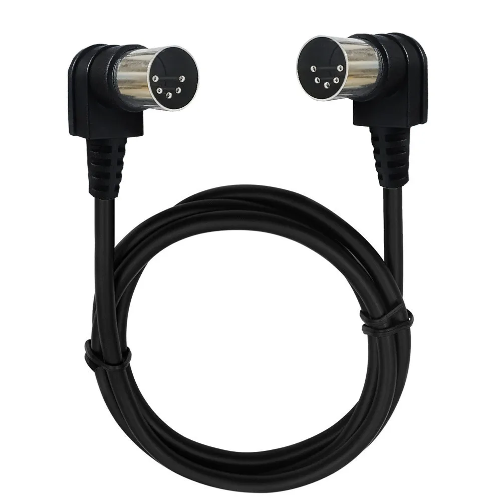 MIDI-Kabel, Stecker auf Stecker und Buchse, 5-poliger DIN-Stecker, Audio-Verlängerungskabel für Lautsprecherstecker, Schwarz, 3 m/1,5 m, 0,5 m