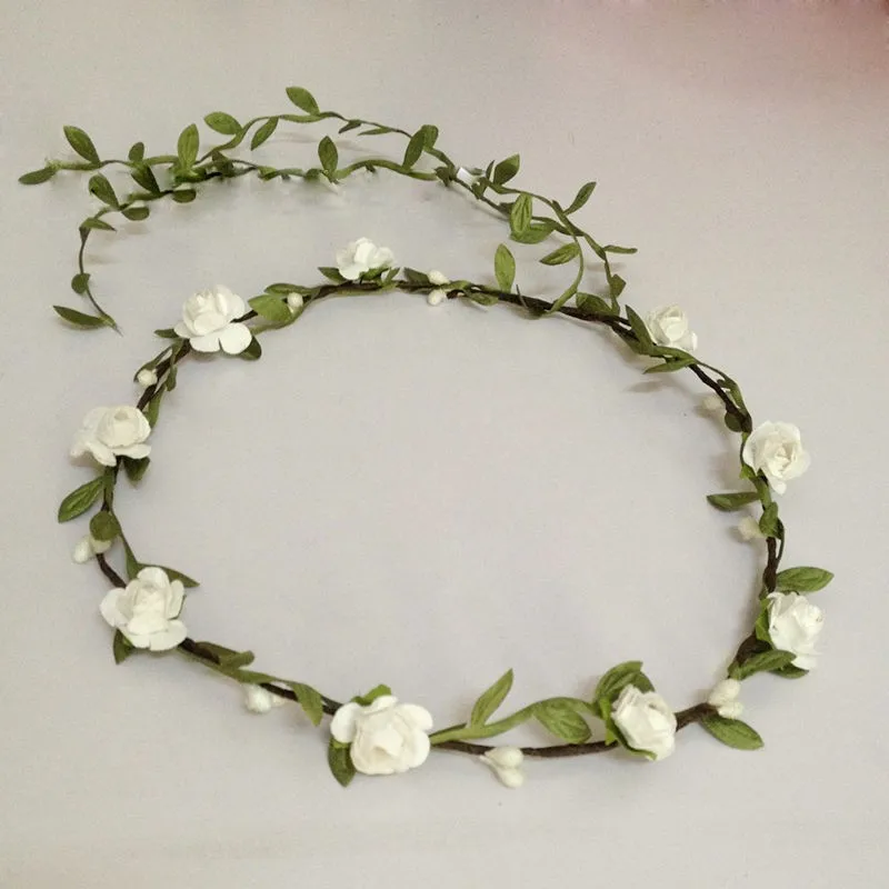 Korea Fashion flower garlands bride bracelet wrist flower wedding headdress girls sweet hair accessories women\'s vacation wreath