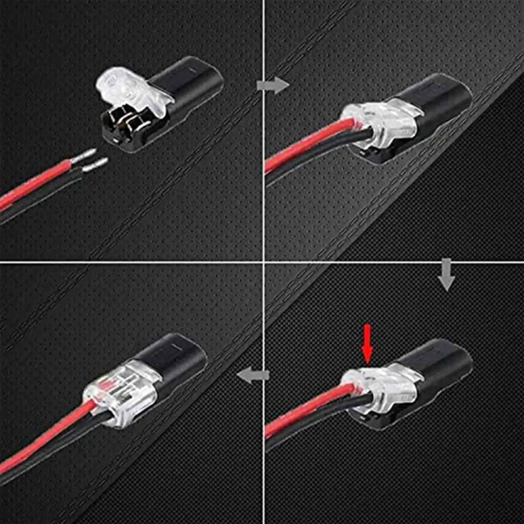 DT17 100PCS 2 Pin Wire Connector with Locking Buckle, Double-Wire Plug-in Connector 18-22 AWG, Universal Compact Terminal