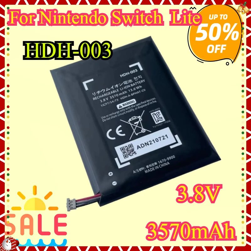

New For 3570mah HDH-003 HDH 003 Li-ion Battery for Nintendo Switch Lite HDH-001 HDH-003 HDH-A-BPHAT-C0 1/CP7/54/73