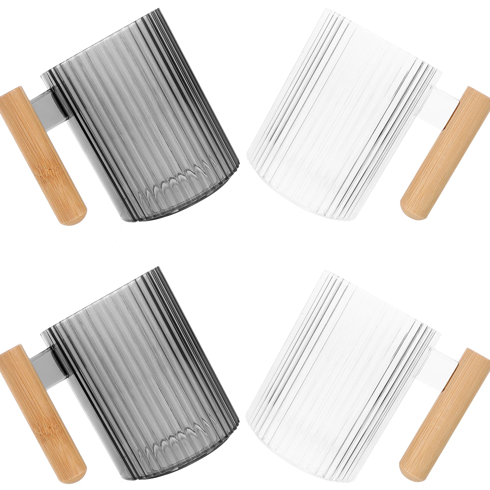 

4 Pcs Toothbrush Cup Bathroom Mugs Plastic Travel Holder Simple Clear Lids Stand Storage Container Brush Mouthwash