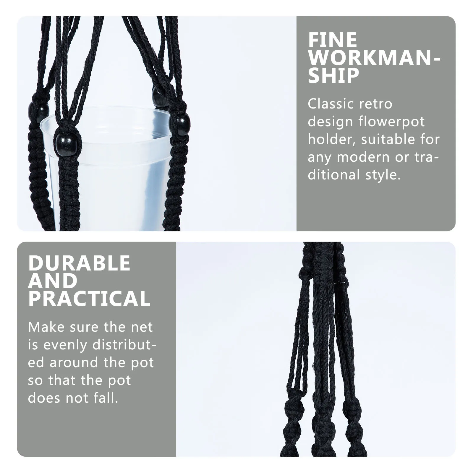 1 set Cotton Rope Plant Hanging Basket Woven Flowerpot Hanger Net For Indoor Outdoor Gardening Wall Art Planter Holder