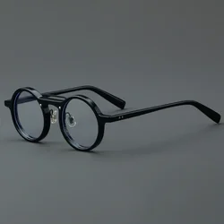 Vintage Acetate Frame Men Round Prescription Myopia Reading Glasse Optical Eyeglasses Women Luxury Design Eyewear