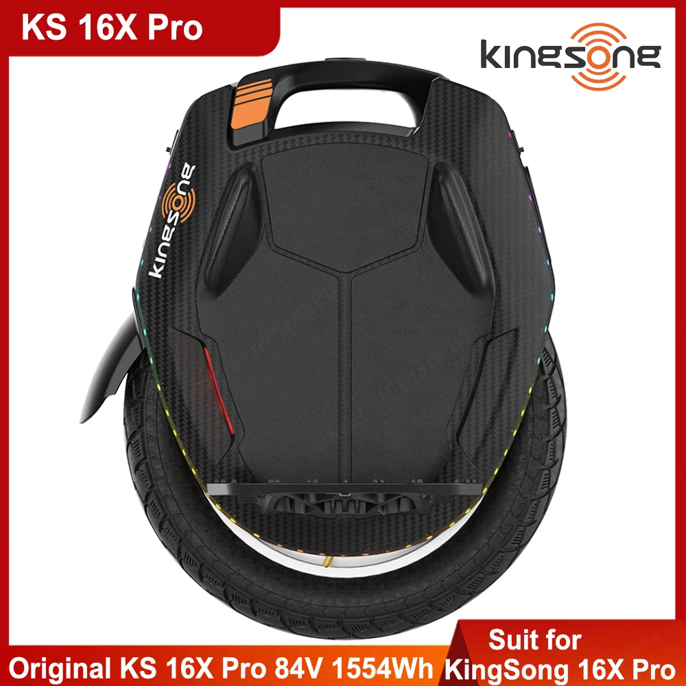 

Моноколесо KingSong 16X Pro 84В 1554Втч 2200Вт с мотором, скорость 60 км/ч, педаль с сотовой структурой 10 мм, шины 16*3.0 дюйма