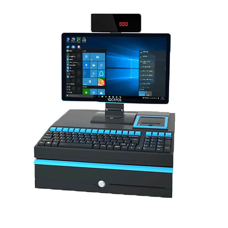 15.6 Inch All In One Pos Machine Cashier Machine Pos System With Cash Box Printer Keyboard